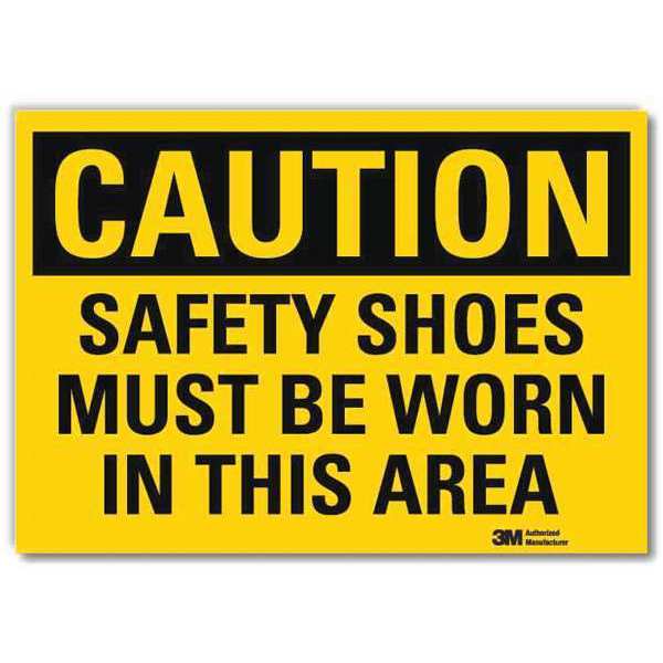 Safety Sign, Safety Shoes, 5 in H x 7 in W