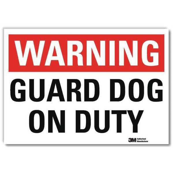 Security Sign, Guard Dog On Duty, 14 in. W