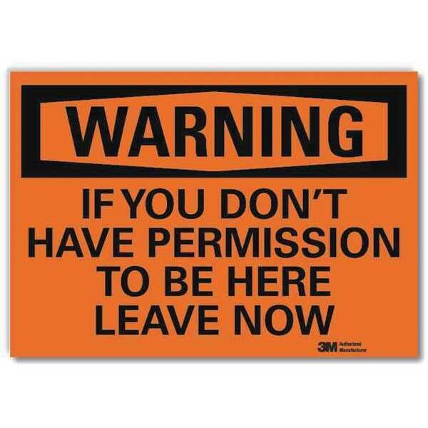 Admittance Sign, Black/Orange, 5 in. H, U6-1127-RD_7X5