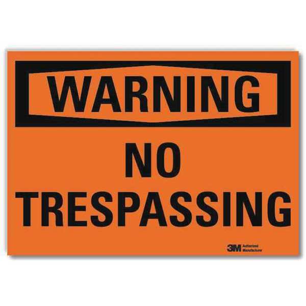 Admittance Sign, No Trespassing, 5 in. H