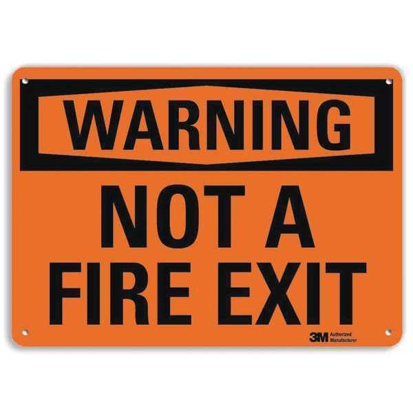 Safety Sign, Black/Orange, 7in H x 10in L