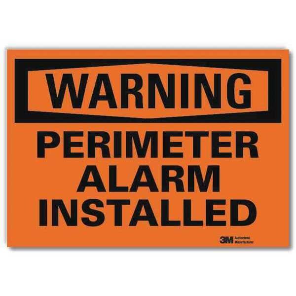 Security Sign, Perimeter Alarm, 14 in. W
