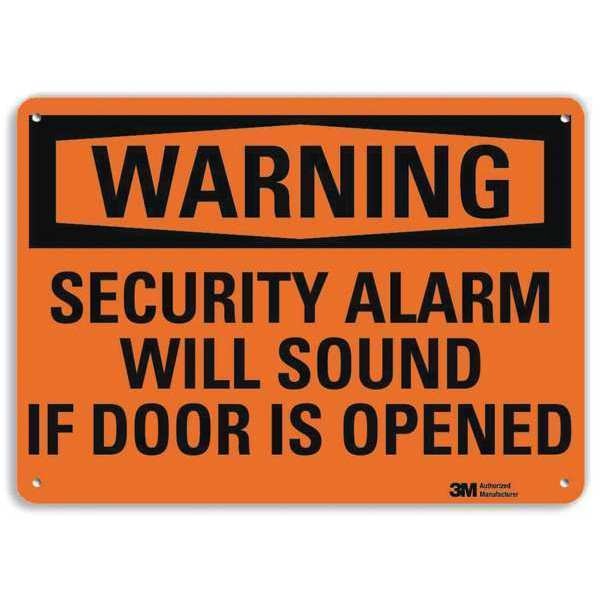 Security Sign, Alarm Will Sound, 7 in. H