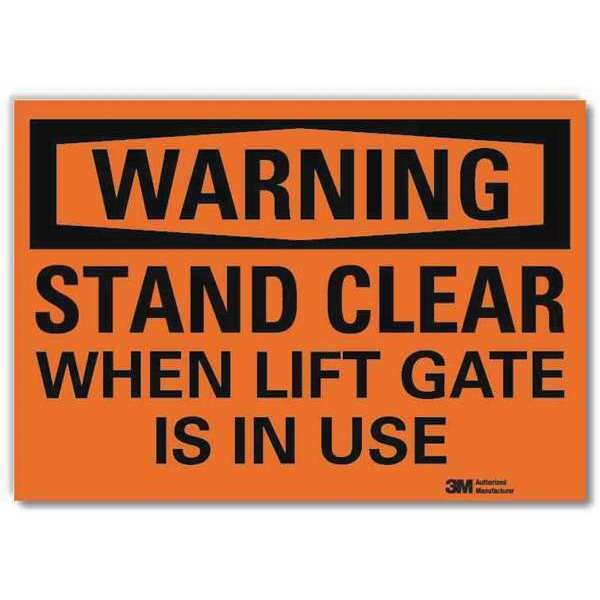 Warning Sign, 5 in Height, 7 in Width, Aluminum, Horizontal Rectangle, English