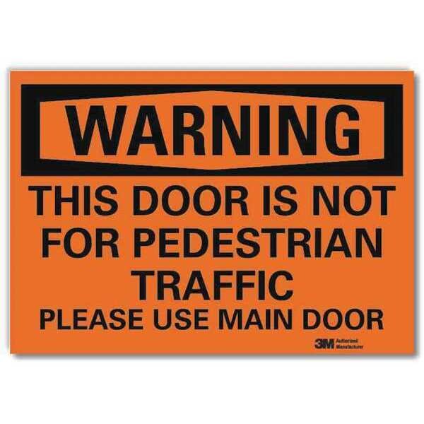 Warning Sign, 10 in Height, 14 in Width, Reflective Sheeting, Horizontal Rectangle, English