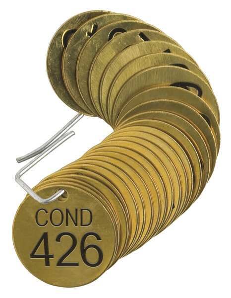 Number Tag, Brass, COND 426-450, PK25