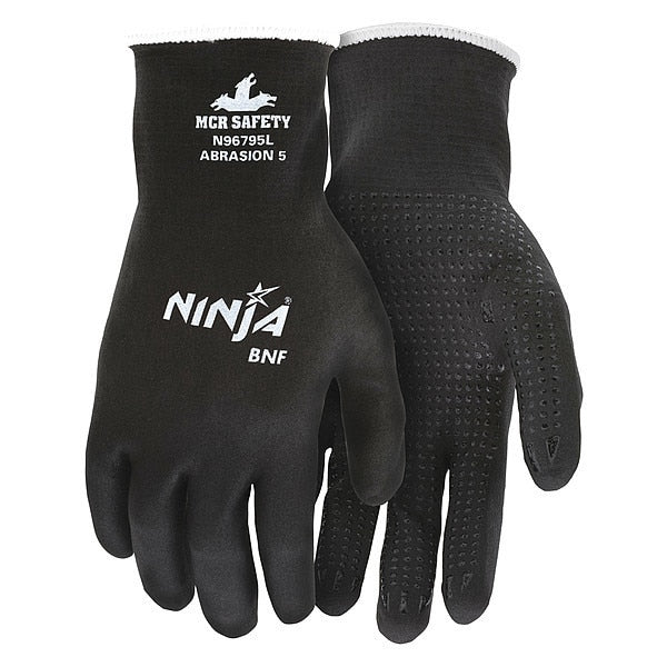 Foam Nitrile Coated Gloves, Full Coverage, Black, S, PR