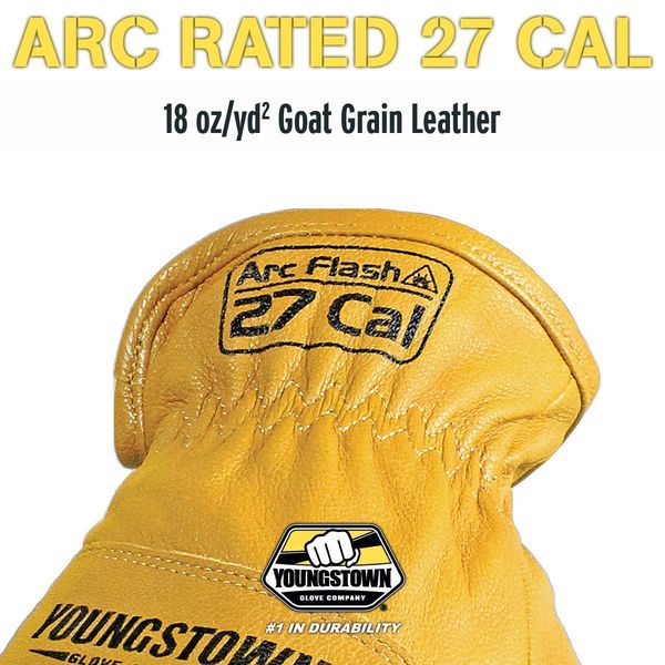 Arc Flash Gloves, 2XL, Tan, Slip On, PR