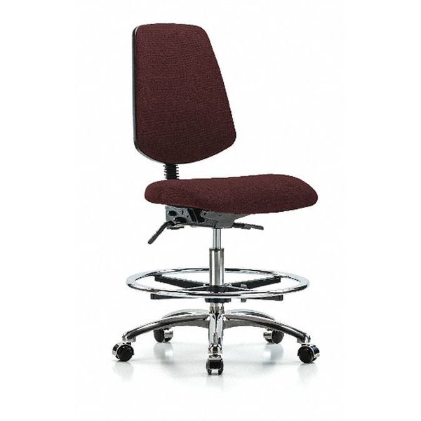 Fab Med Bench Chair, Bk, CF, Cast, Bur, Caster Type: Rolling