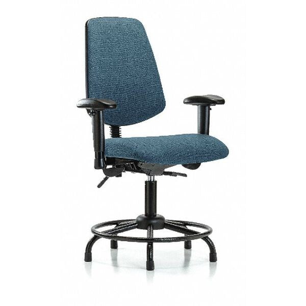 Fab Med Bench Chair, Bk, RT, Glds, Blu, Caster Type: Non-Marring Glides
