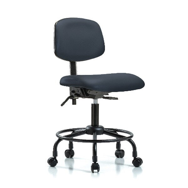 Bench Chair, Vinyl, RT, Casters, Nav