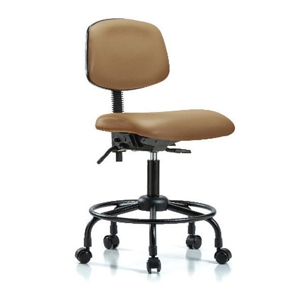 Bench Chair, Vinyl, RT, Casters, Taupe