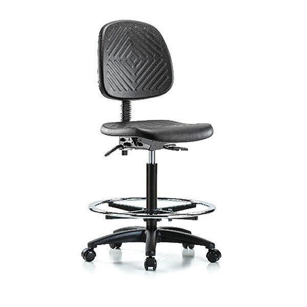 Bench Chair, Hi, Poly, Med, Bk, CF Casters