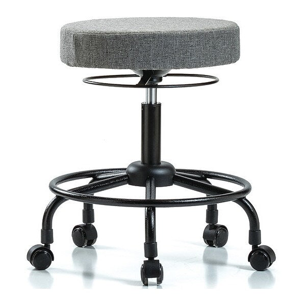 Desk Stool, Fabric, RT, Casters, Gry