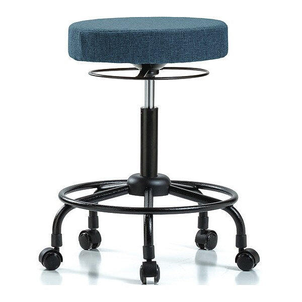 Bench Stool, Med, Fabric, RT, Casters, Blu