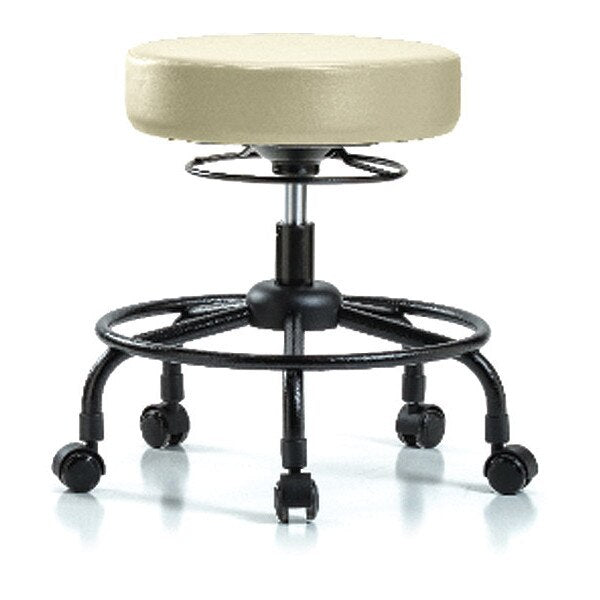 Desk Stool, Vinyl, RT, Casters, Wht