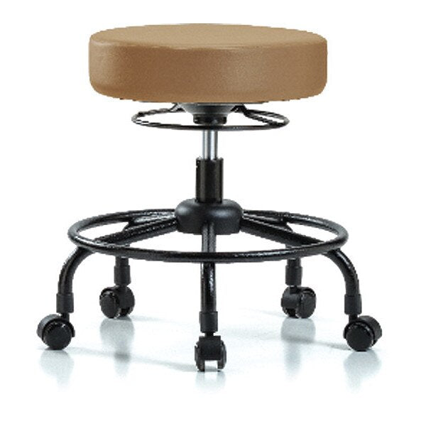 Desk Stool, Vinyl, RT, Casters, Taupe