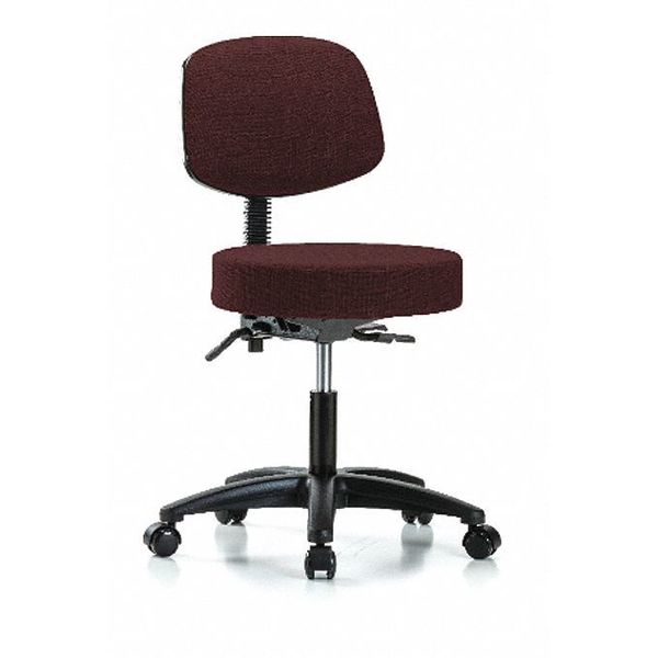 Desk Stool, Fabric, Bk, Casters, Bur