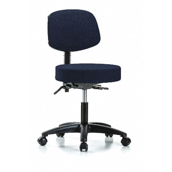 Desk Stool, Fabric, Bk, Tilt Casters, Nav