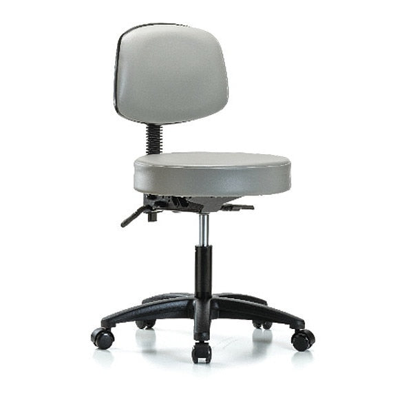 Desk Stool, Vinyl, Bk, Casters, Dov