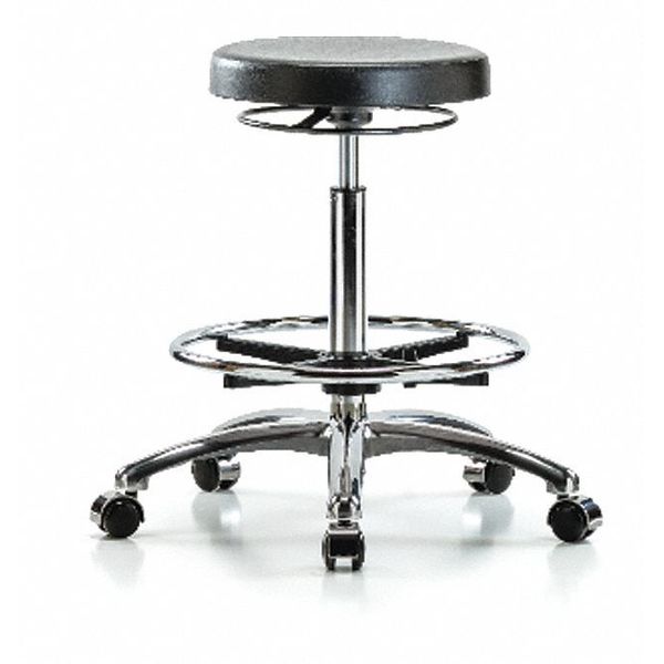 Poly Hi Bench Stool, Chrm CF Casters, CL10