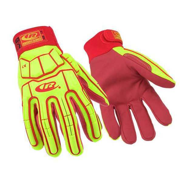 Impact Gloves, L, Synthetic Leather, PR