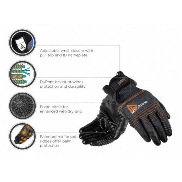 Cut Resistant Coated Gloves, A2 Cut Level, Nitrile, XL, 1 PR
