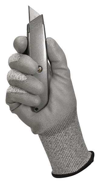 Cut Resist Gloves, L, Gray/Salt Pepper, PR