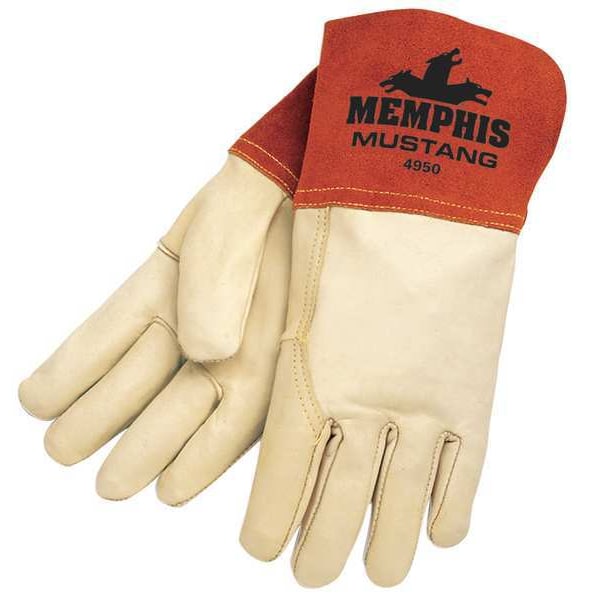 MIG/TIG Welding Gloves, Cowhide Palm, M, PR