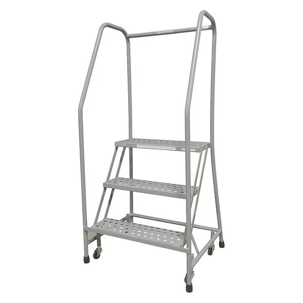 60 in H Steel Rolling Ladder, 3 Steps