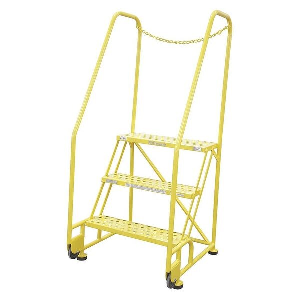 60 in H Steel Tilt and Roll Ladder, 3 Steps