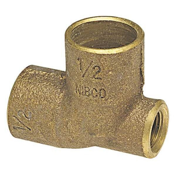 Baseboard Tee, Cast Bronze, C x F x C