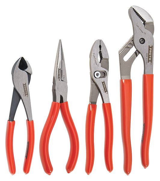 4 Piece Plier Set Ergonomic Handle