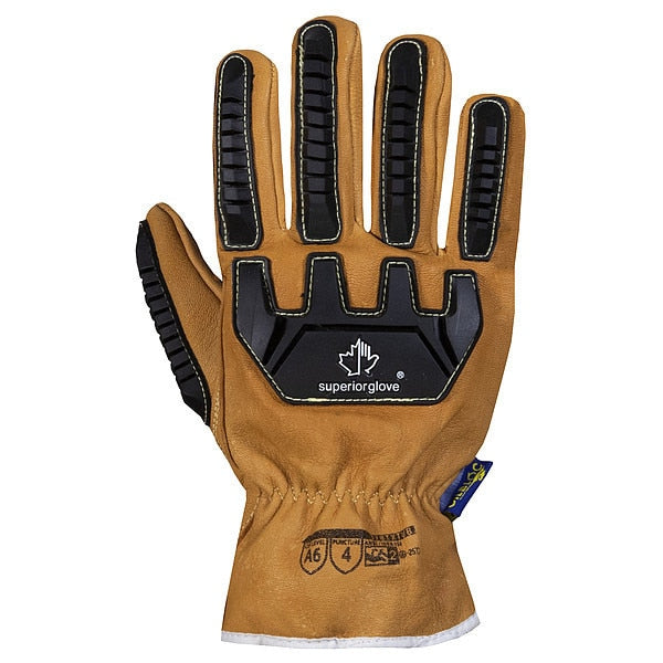Leather Gloves, Tan Back, S, PR