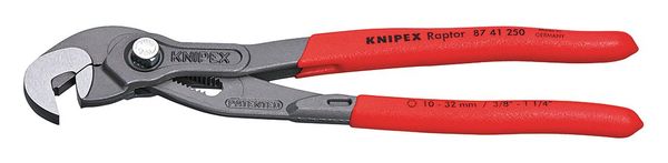 10 in Knipex Raptor Straight Jaw Tongue and Groove Plier Smooth, Plastic Grip