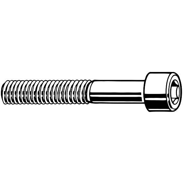 #10-32 Socket Head Cap Screw, Zinc Plated Steel, 1 in Length, 100 PK
