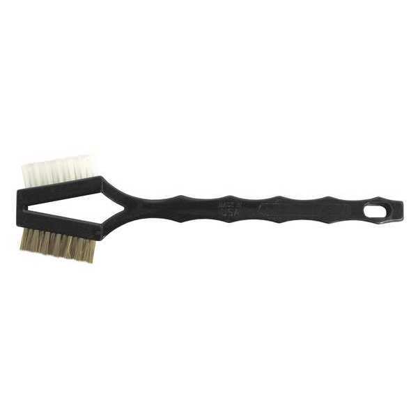 Double Sided V-Shape Scratch Brush .006 Brass & .016 White Nylon Block