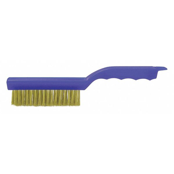 Hand Wire Scratch Brush .012 Brass Wire Fill Plastic Handle