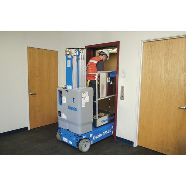 Runabout Electric Aerial Work Platform, Yes Drive, 350 lb Load Capacity, 6 ft 6 in Max. Work Height