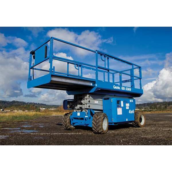Electric Scissor Lift, Yes Drive, 1,500 lb Load Capacity, 8 ft 6 in Max. Work Height