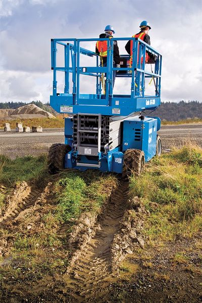 Electric Scissor Lift, Yes Drive, 1,000 lb Load Capacity, 8 ft 6 in Max. Work Height