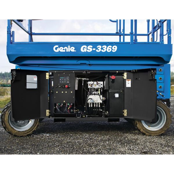 Electric Scissor Lift, Yes Drive, 1,000 lb Load Capacity, 8 ft 6 in Max. Work Height
