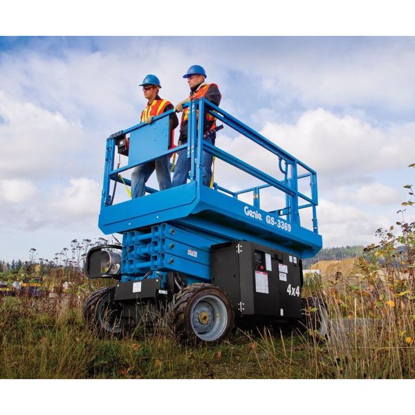 Electric Scissor Lift, Yes Drive, 1,000 lb Load Capacity, 8 ft 6 in Max. Work Height