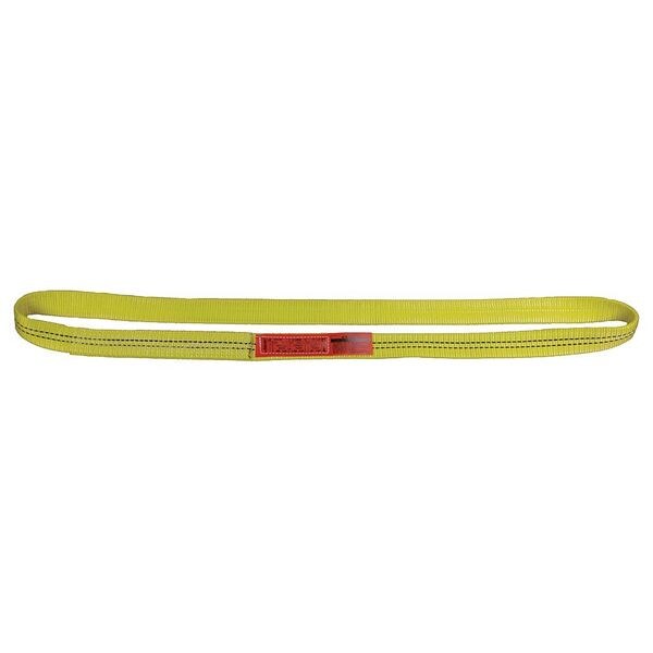 Web Sling, Endless, 6 ft L, 2 in W, Nylon, Yellow
