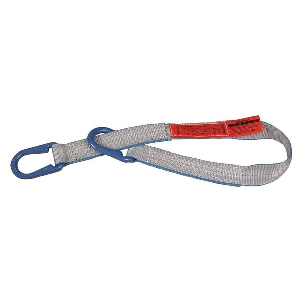 Web Sling, Universal Link, 6 ft L, 2 in W, Tuff-Edge Polyester, Silver
