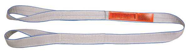 Web Sling, Twisted Eye and Eye, 20 ft L, 3 in W, Tuff-Edge Polyester, Silver