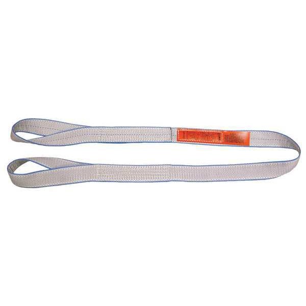 Web Sling, Twisted Eye and Eye, 11 ft L, 4 in W, Tuff-Edge Polyester, Silver