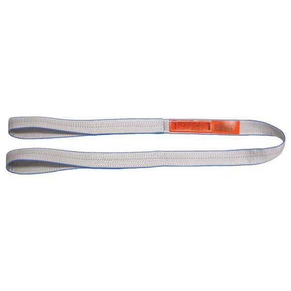 Web Sling, Flat Eye and Eye, 13 ft L, 1 in W, Tuff-Edge Polyester, Silver
