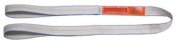 Web Sling, Flat Eye and Eye, 16 ft L, 6 in W, Tuff-Edge Polyester, Silver