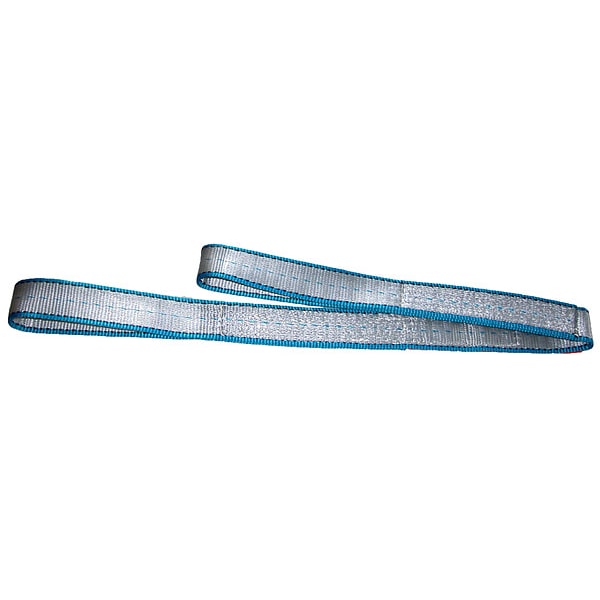 Web Sling, Flat Eye and Eye, 12 ft L, 3 in W, Tuff-Edge Polyester, Silver